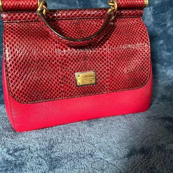 Dolce Gabbana Sicily - Genuine Leather - Medium Bag - Red - Picture 7 of 15
